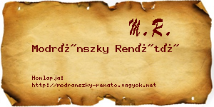 Modránszky Renátó névjegykártya